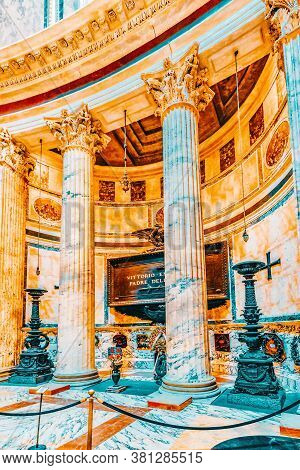 Rome, Italy - May 09, 2017 : Inside Interior Of The Pantheon, Is A Former Roman Temple, Now A Church