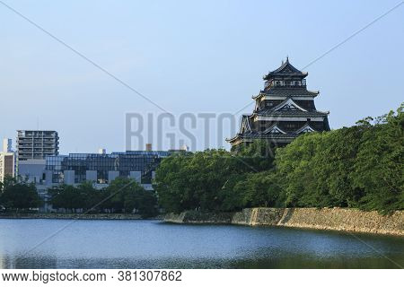 August 5, 2020, Hiroshima, Japan - A General View Of Hiroshima Castle On The Side Of Otagawa River, 