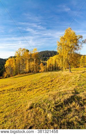 autumn landscape near saddle Beskyd in Slovakia