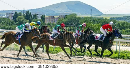 Pyatigorsk,russia - August 16,2020:horse Race For The Marshal Semyon Budyonny Prize.ahead Master Joc