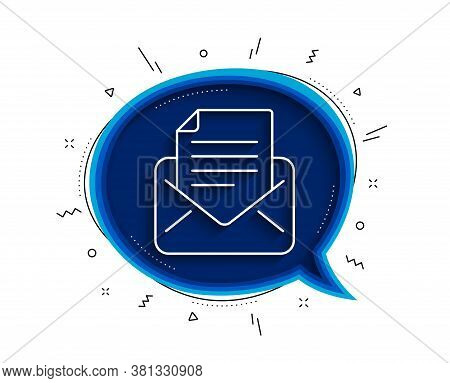 Mail Correspondence Line Icon. Chat Bubble With Shadow. Read Message Sign. E-mail Symbol. Thin Line 