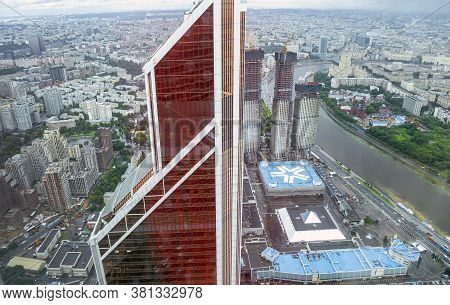 Moscow, Russia – July 23, 2020: Aerial View Of Center Of Moscow From Observation Deck  Federation To