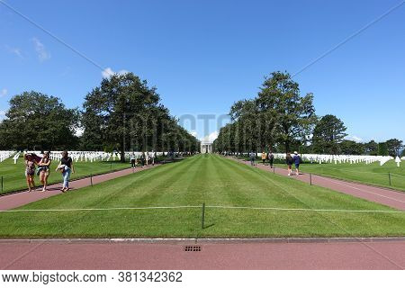 Normandy, France: August 2020: The Normandy American Cemetery And Memorial Is A World War Ii Cemeter