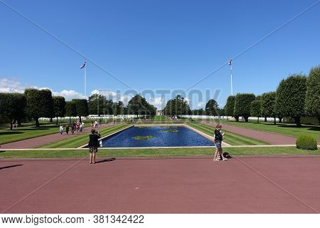 Normandy, France: August 2020: The Normandy American Cemetery And Memorial Is A World War Ii Cemeter