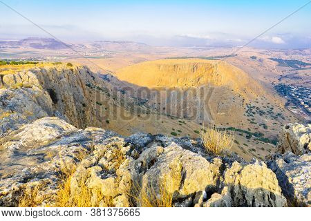 View Landscape And Mount Nitay From Mount Arbel National Park. Northern Israel