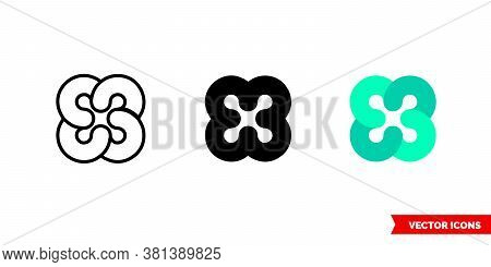 Ethos Cryptocurrency Icon Of 3 Types Color, Black And White, Outline. Isolated Vector Sign Symbol.