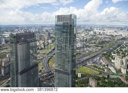 Moscow, Russia – July 23, 2020: Aerial View Of Center Of Moscow From Observation Deck  Federation To