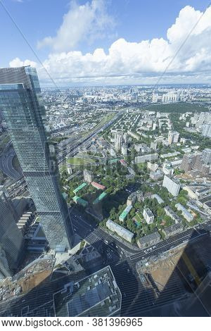Moscow, Russia – July 23, 2020: Aerial View Of Center Of Moscow From Observation Deck  Federation To