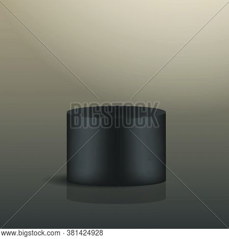 3d Black Geometric Podium Shape For Presentation Cosmetic And Beauty Product