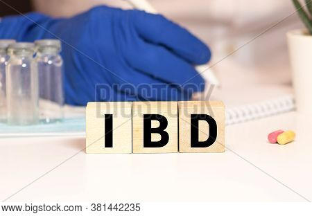 Ibd Acronym Cut From Newspaper On White Handmade Paper Texture