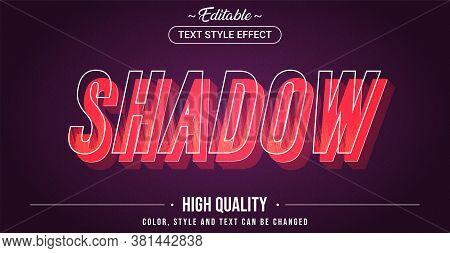 Editable Text Style Effect - Shadow Theme Style. Graphic Design Element.