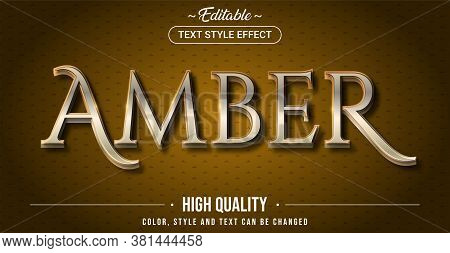 Editable Text Style Effect - Amber Color Theme Style. Graphic Design Element.