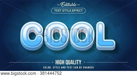 Editable Text Style Effect - Cool Theme Style. Graphic Design Element.