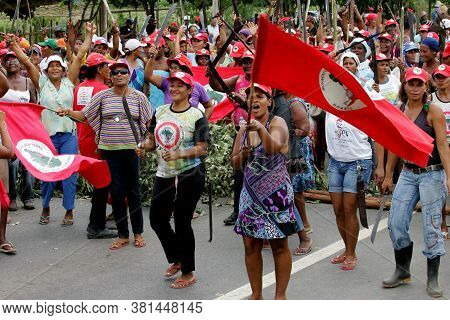 Eunapolis, Bahia / Brazil - March 1, 29011: Women From The Landless Movement - Mst - Are Seen During