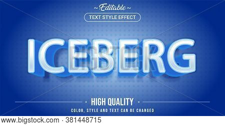 Editable Text Style Effect - Iceberg Theme Style. Graphic Design Element.