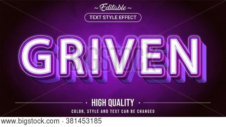 Editable Text Style Effect - Griven Theme Style. Graphic Design Element.