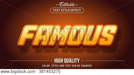 Editable Text Style Effect - Famous Theme Style. Graphic Design Element.