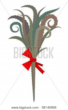 Haar Litzen, BÃ¼ndel und roten Bogen