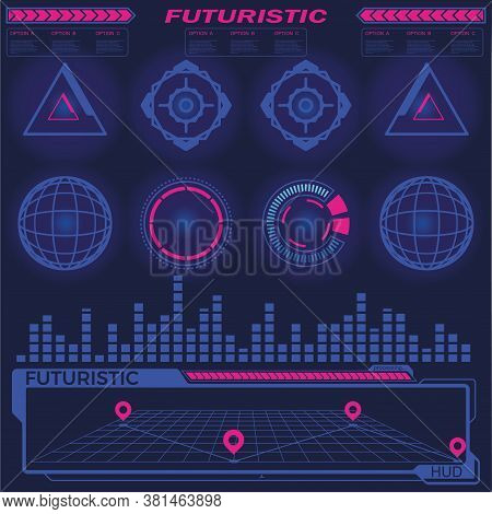 Futuristic Sci Fi Modern User Interface Set. Abstract Hud