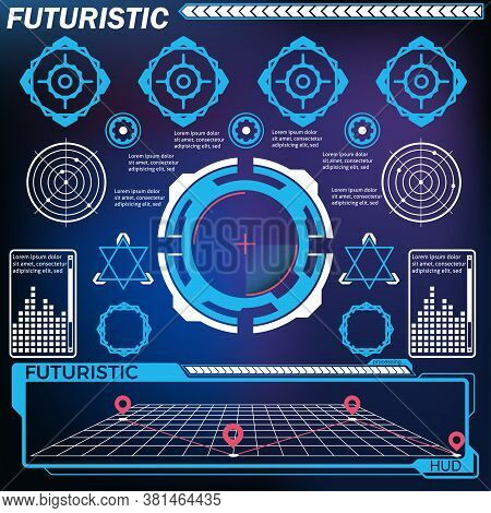 Abstract Future, Concept Vector Futuristic Interface. Communications Map Of The World