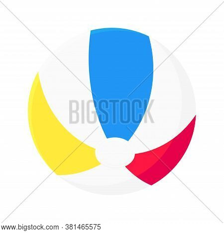 Inflatable Beach Ball Flat Style Design Vector Illustration Icon Sign Isolated On White Background. 