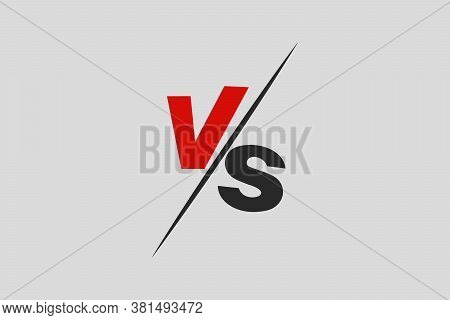 Vs Vs Letters Vector Logo Icon Isolated On White Background. Vs Wind Illustration. Flat Design