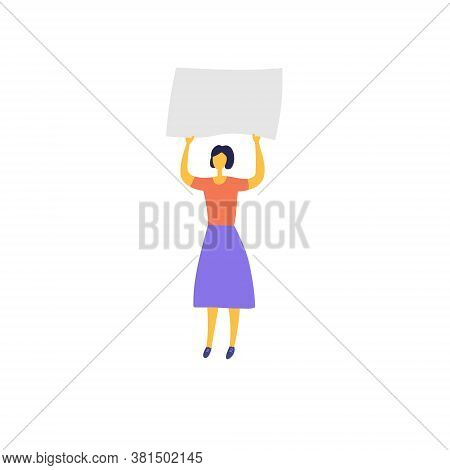 Striking Woman. Revolt Against Sexual Inequality And Oppression. Fight For Women Rights. March Again