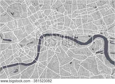 Map Of The City Of London, Great Britain