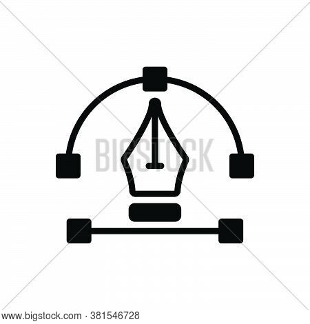 Black Solid Icon For Vector Pen-tool Anchor Curve Point Draw