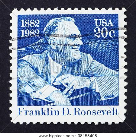 Postage stamp USA 1982 Franklin Delano Roosevelt