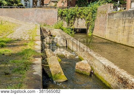 Fish Monitoring Canal Or Fish Transfer System In The Jeker River, Is A Fish Passage With Rock Ramps 
