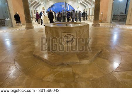 Migdal Haemek, Israel, January 26, 2020: The Church In Magdala On The Galilee Lake (tiberiacki Lake)
