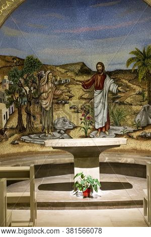 Magdala, Israel, January 26, 2020: Side Altar In The Church In Magdala On The Galilee Lake (tiberiac