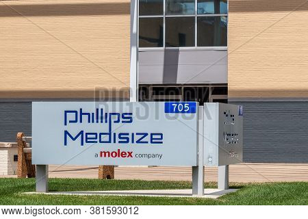 New Richmond, Wi/usa - August 1, 2020: Molex Phillips-medisize Manufacturing Facility  And Trademark