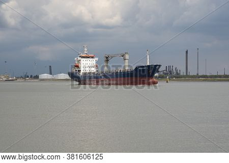Doel, Belgium, 03 August, 2020, Paksoy 1 Is A Cargo Containership And Is Sailing Under The Flag Of T