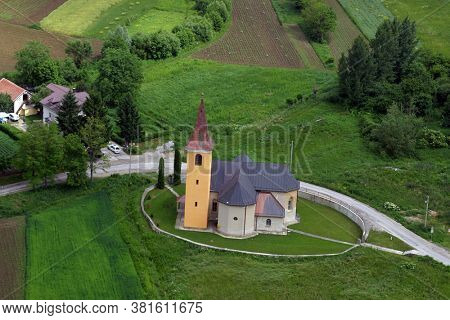 RADOBOJ, CROATIA - MAY 27, 2011: Holy Trinity Parish Church in Radoboj, Croatia