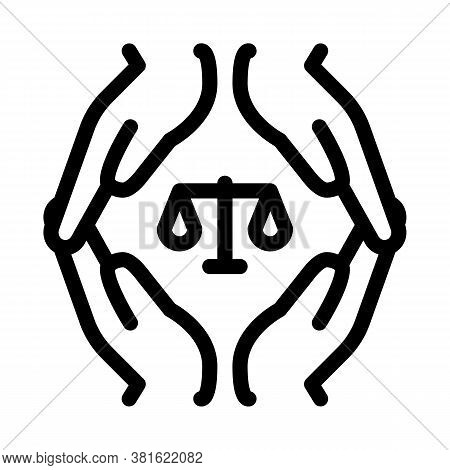 Different Race Rigths Icon Vector. Different Race Rigths Sign. Isolated Contour Symbol Illustration