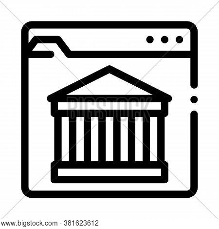 Ancient Building On Web Site Icon Vector. Ancient Building On Web Site Sign. Isolated Contour Symbol