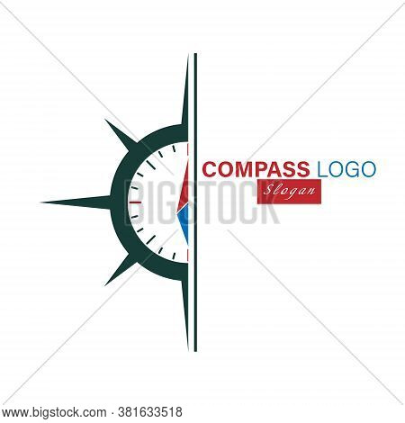 Logo Of The Compass. Vector Illustration For A Logo, Template, Or Label Isolated On A White Backgrou