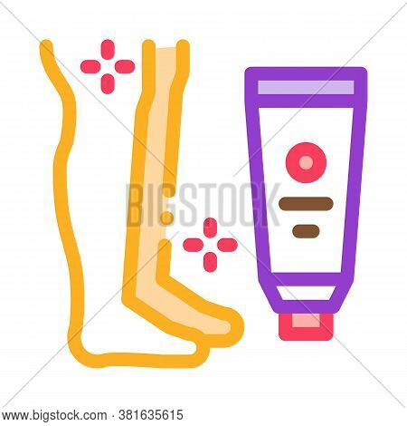 Cream For Leg After Shave Icon Vector. Cream For Leg After Shave Sign. Color Symbol Illustration