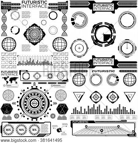 Black And White Spheres For The Futuristic User Interface Hud