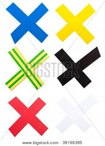 X védjegy színes szalag