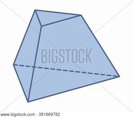 Truncated Triangular Pyramid Illustration Isolated On White Background