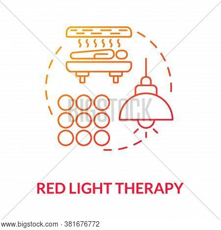 Red Light Therapy Concept Icon. Biohacking Technique, Alternative Medicine Idea Thin Line Illustrati