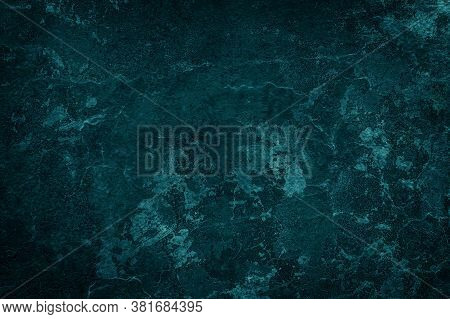 Texture, Background Of Dark Surface Of Blue Mineral, Wall Or Ice At Close Range