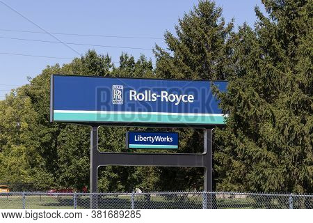 Indianapolis - Circa August 2020: Rolls-Royce LibertyWorks plant. Rolls-Royce is a Global Company Providing Jet and Gas Turbine Engines.