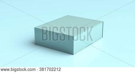 Package Box With Sliding Cover, Blank Advertise Template For Products Packing. 3D Illustration