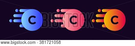 Abstract Letter C Logo Design With Creative Modern Trendy. C Letter Design Vector With Dots And Colo