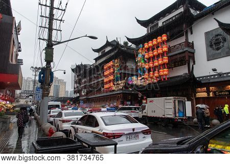 Shanghai, February 2019. Chinese Lanterns On The Occasion Of The New Year In Yuyuan Garden Residenti