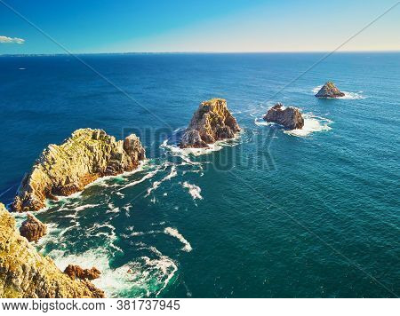 Scenic View Of Crozon Peninsula, One Of The Most Popular Tourist Destinations In Brittany, France. A